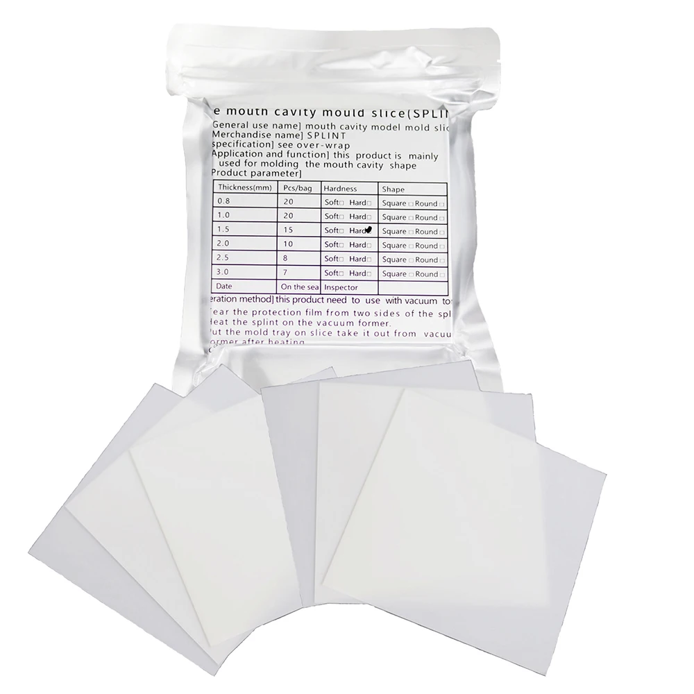 3 Packs Multipurpose 0.8mm-3.0mm Thickness Dental Vacuum Forming Plastic Sheets Orthodontic Acetate Blocks - view 2