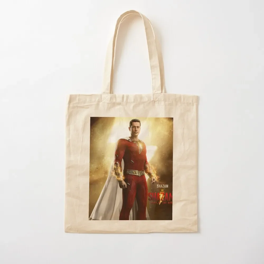 Billy batson - shazam - Shazam movie (2023) poster Tote Bag Shopper canvas tote bags tote bag men