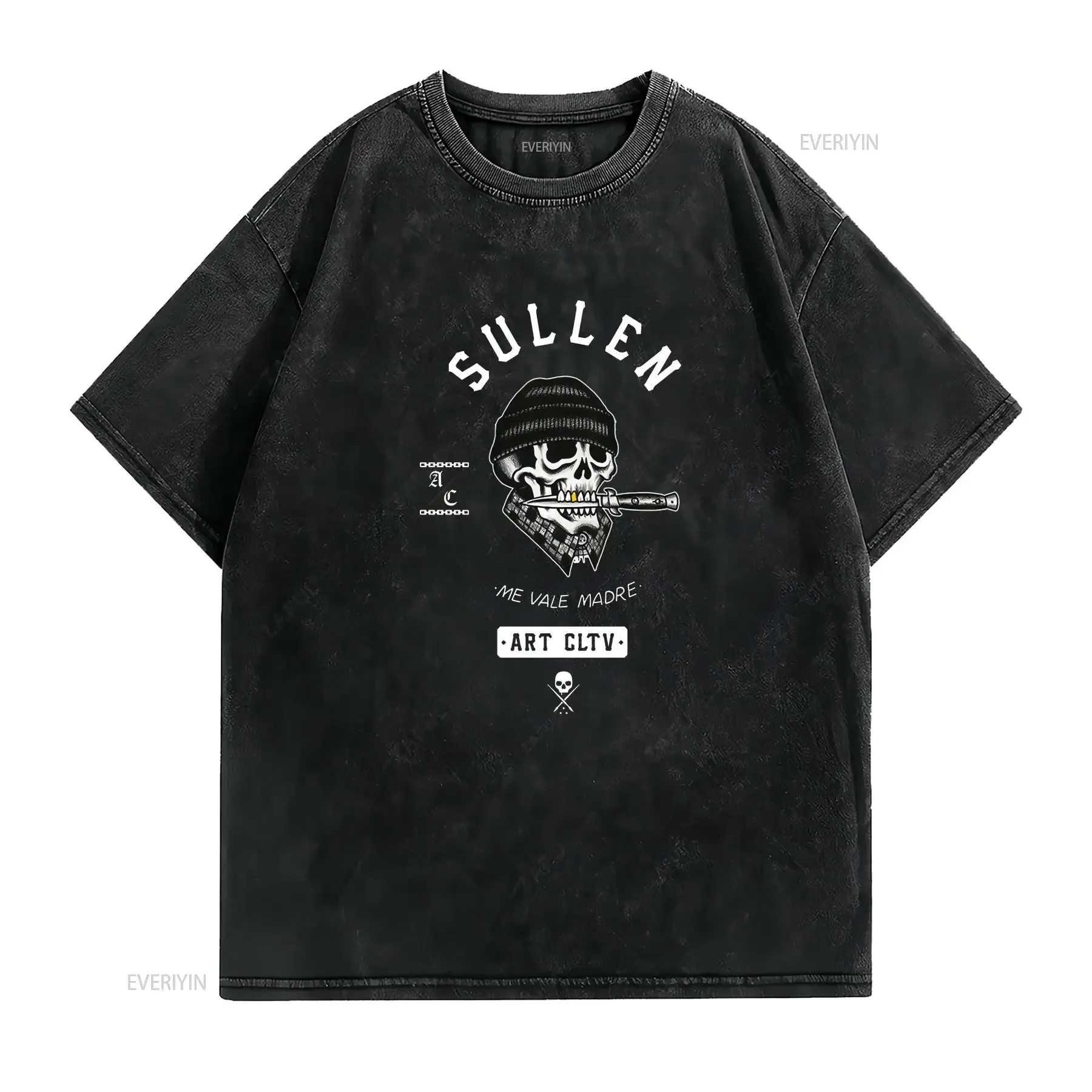 Sullen Men's T shirt ROSS K JONES Tattoos Urban Design Skull Premium Quality vintage Washed homme Stylish Casual Slightly Soft