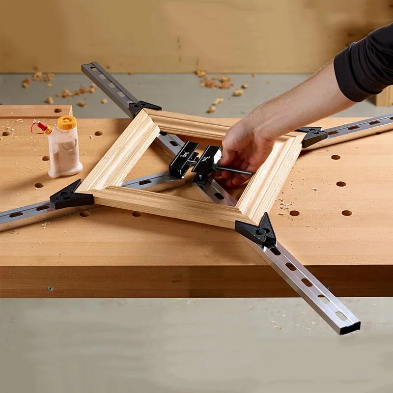Self-centerIng Adjustable 90 Degree Quick Corner Clamp Aluminium Alloy Right Angle Clip Picture Frame Fixing Clip Woodworking