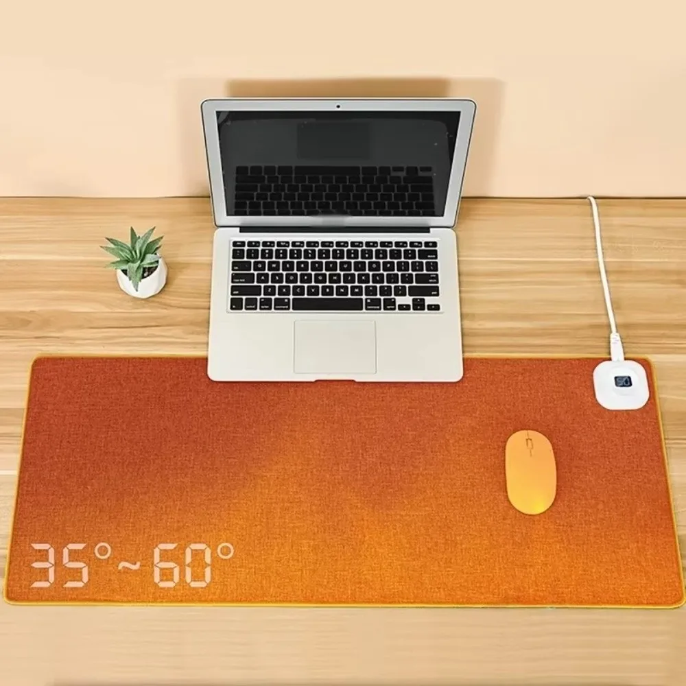 Gifts EU Plug Heating Mouse Pad with Digital Display Extra-large Heated Desk Mat Waterproof Quick Heating Office Desk Mat