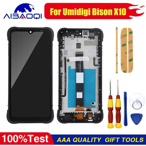XUNQIYI New Original Touch Screen LCD Display With Frame For UMI UMIDIGI Bison X10 Bison X10 Pro Phone