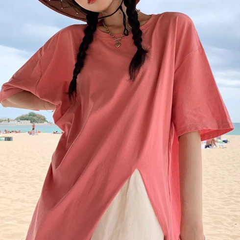 Korean Style T-Shirts for Women Ulzzang Niche Design Simple Chic Young Girls Clothing Summer Tops Short Sleeve All-match Casual