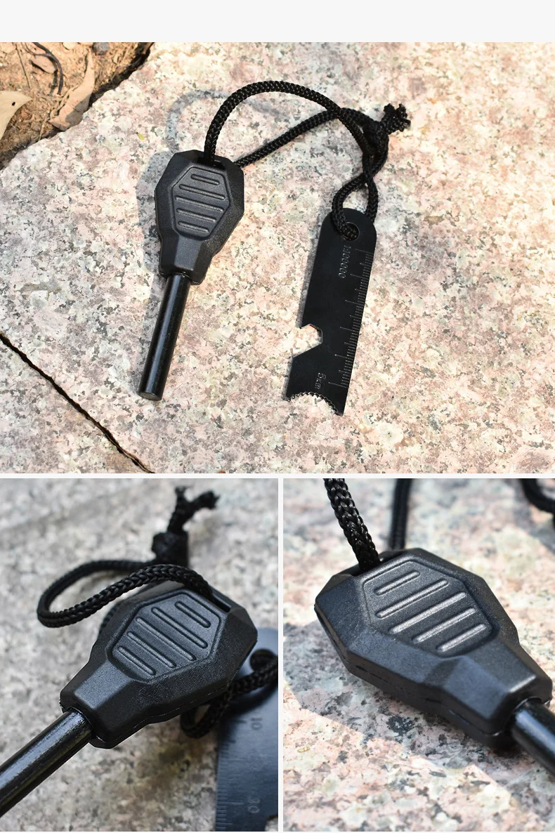Outdoor Multi Functional Wilderness Survival Tool Magnesium Rod Set for Firearms Scraper Portable Solid Igniting Rod - Image 6