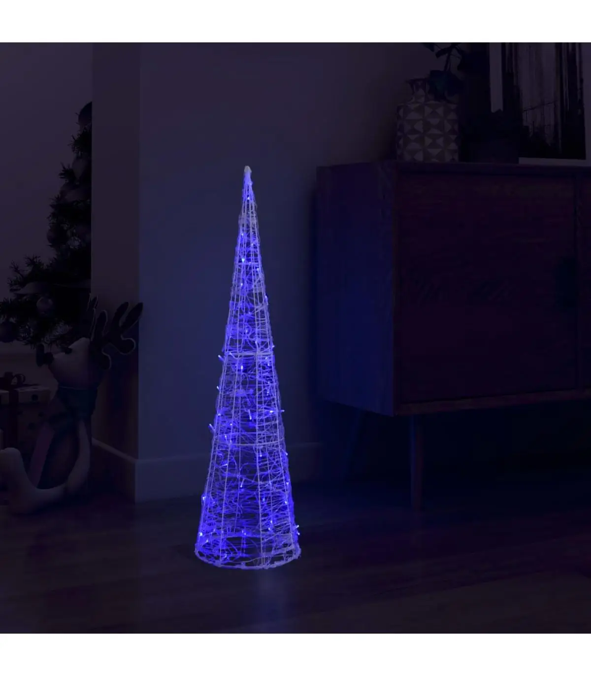 90 cm blue acrylic decorative pyramid LED cone light Christmas lights