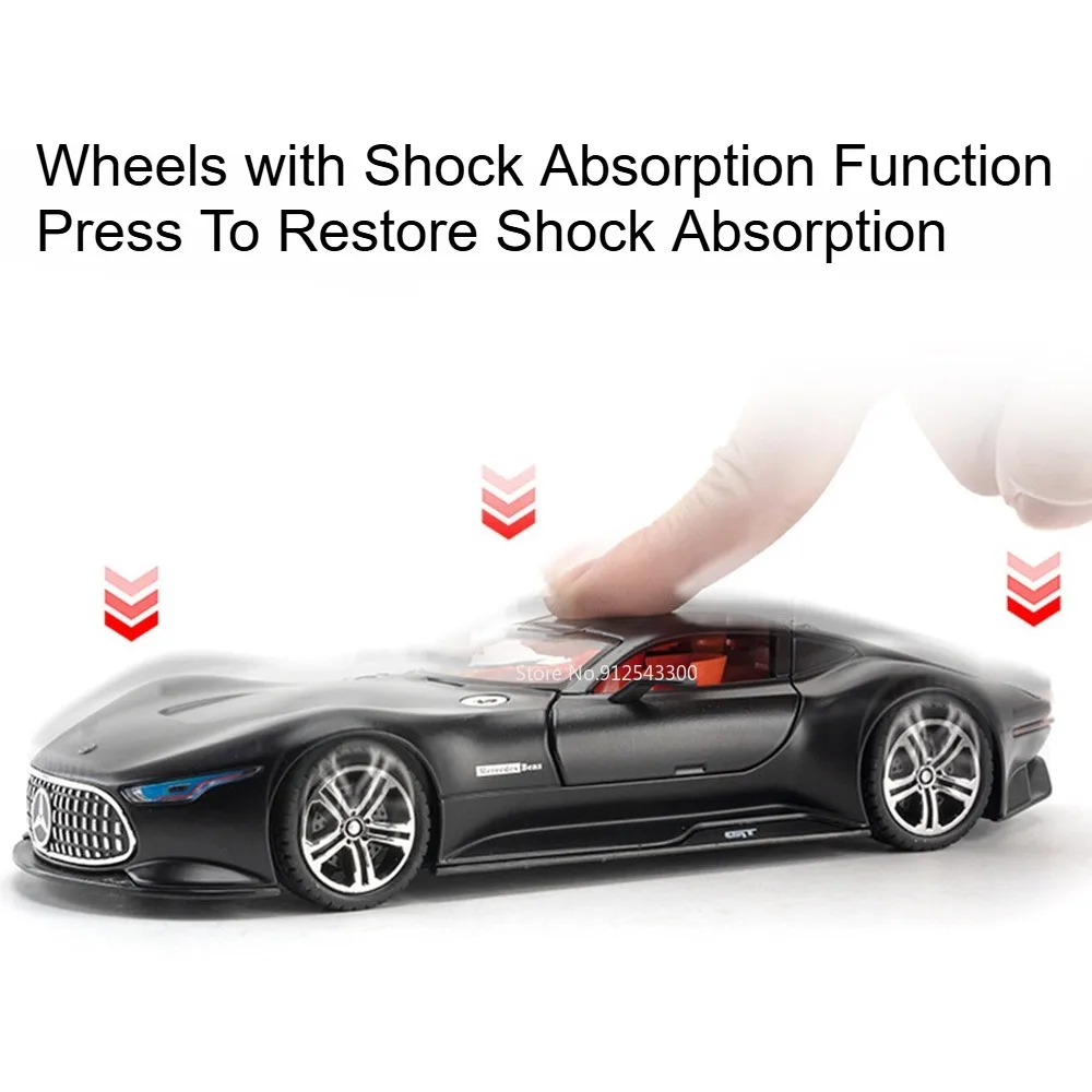 1:24 رؤية GT GLS63 سيارة رياضية لعبة مجسمة أبواب معدنية دييكاست مفتوحة التراجع نماذج المركبات ضوء الصوت هدايا للأطفال