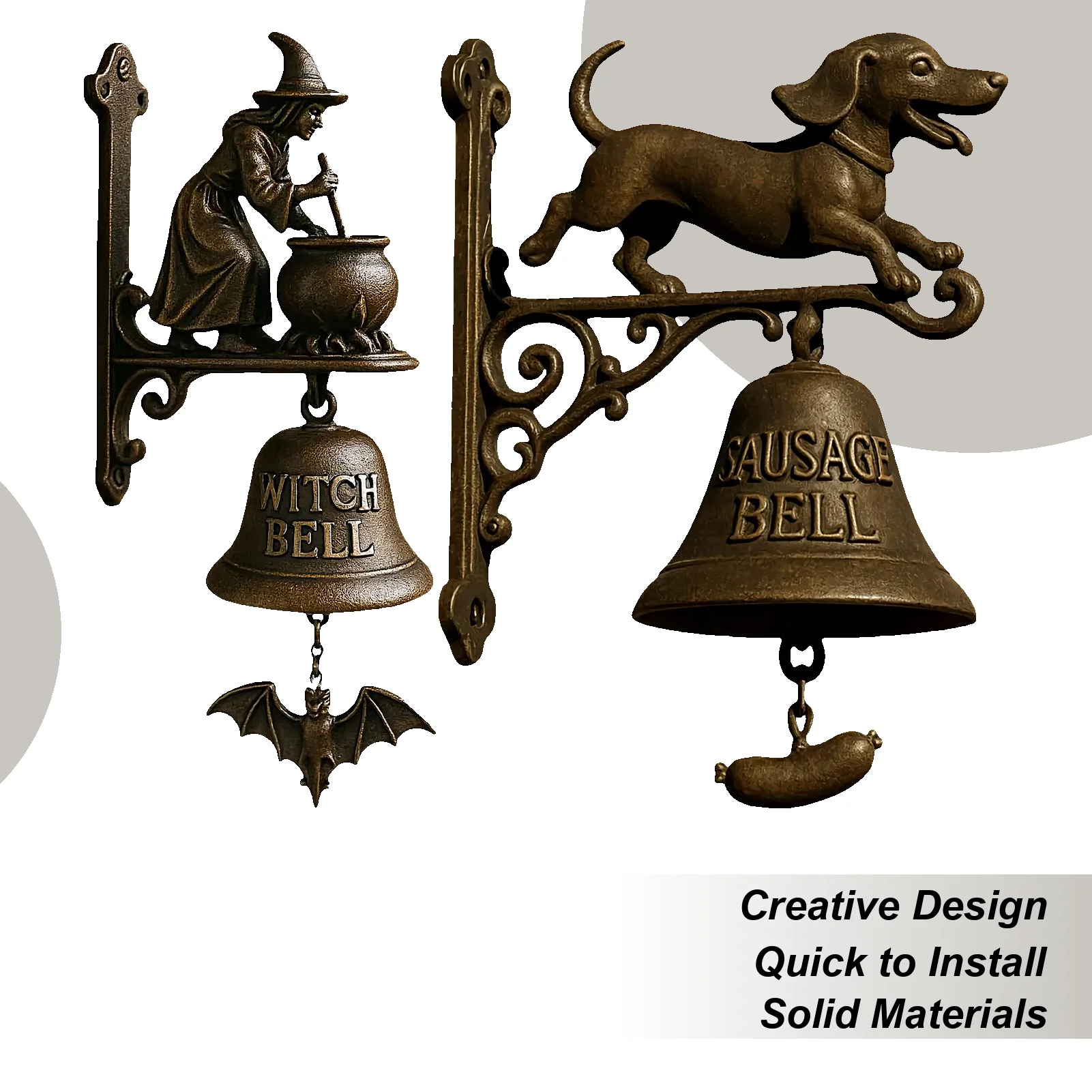 

Колокольчик для владельцев магазинов, ведьма, такса, уличный дверной звонок, подвесное ручное кольцо, декоративный звонок для открытия дома, крыльца, новоселье, стена