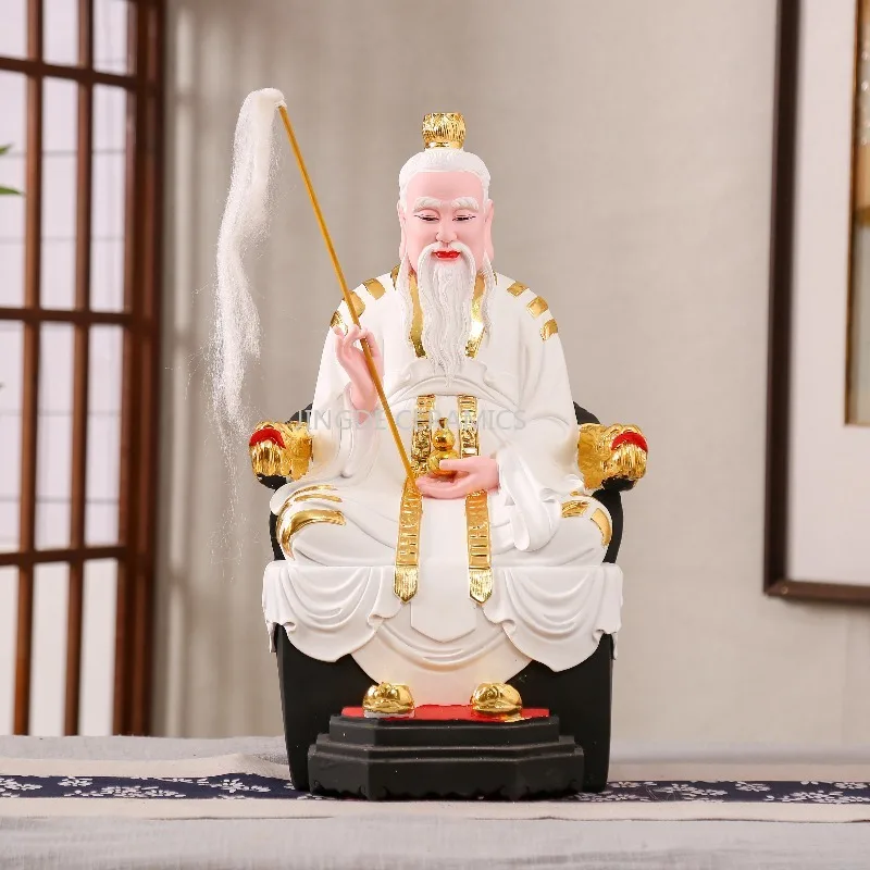 Resin Statue of Tai Shang Lao Jun Buddha Statue Offering Ornaments Sacrificial Statue Feng Shui Decoration Home Decoration 29cm