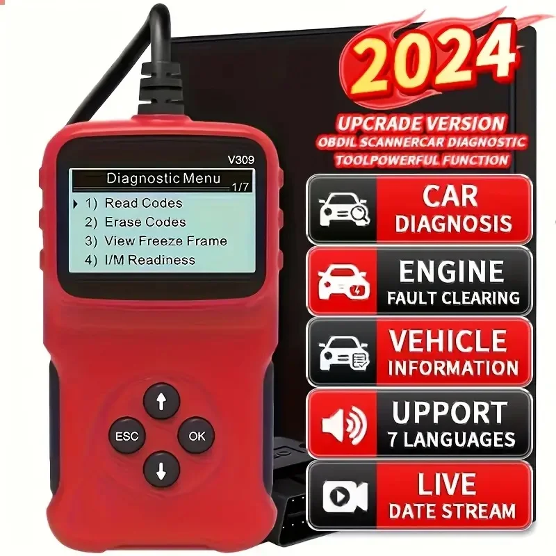 V309 OBD2 Scanner: Professional Automotive Engine Code Reader & Check Engine Light Troubleshooter