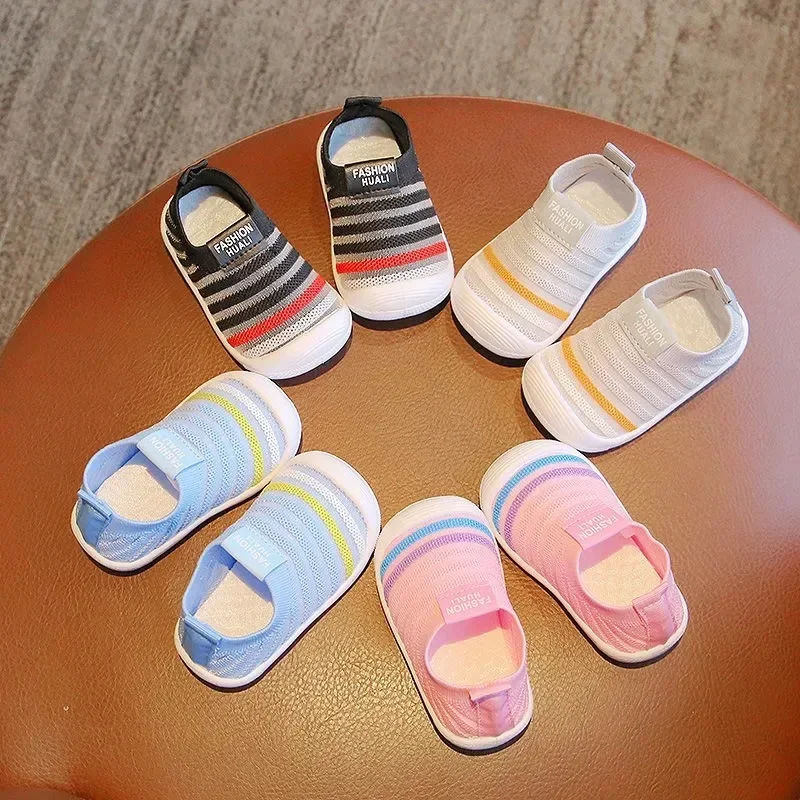 Baby Shoes Toddler Boys Girls First Walkers Infant Mesh Breathable Tenis Shoes Soft Sole Non-slip Sock Shoes Baby Girl Sneakers