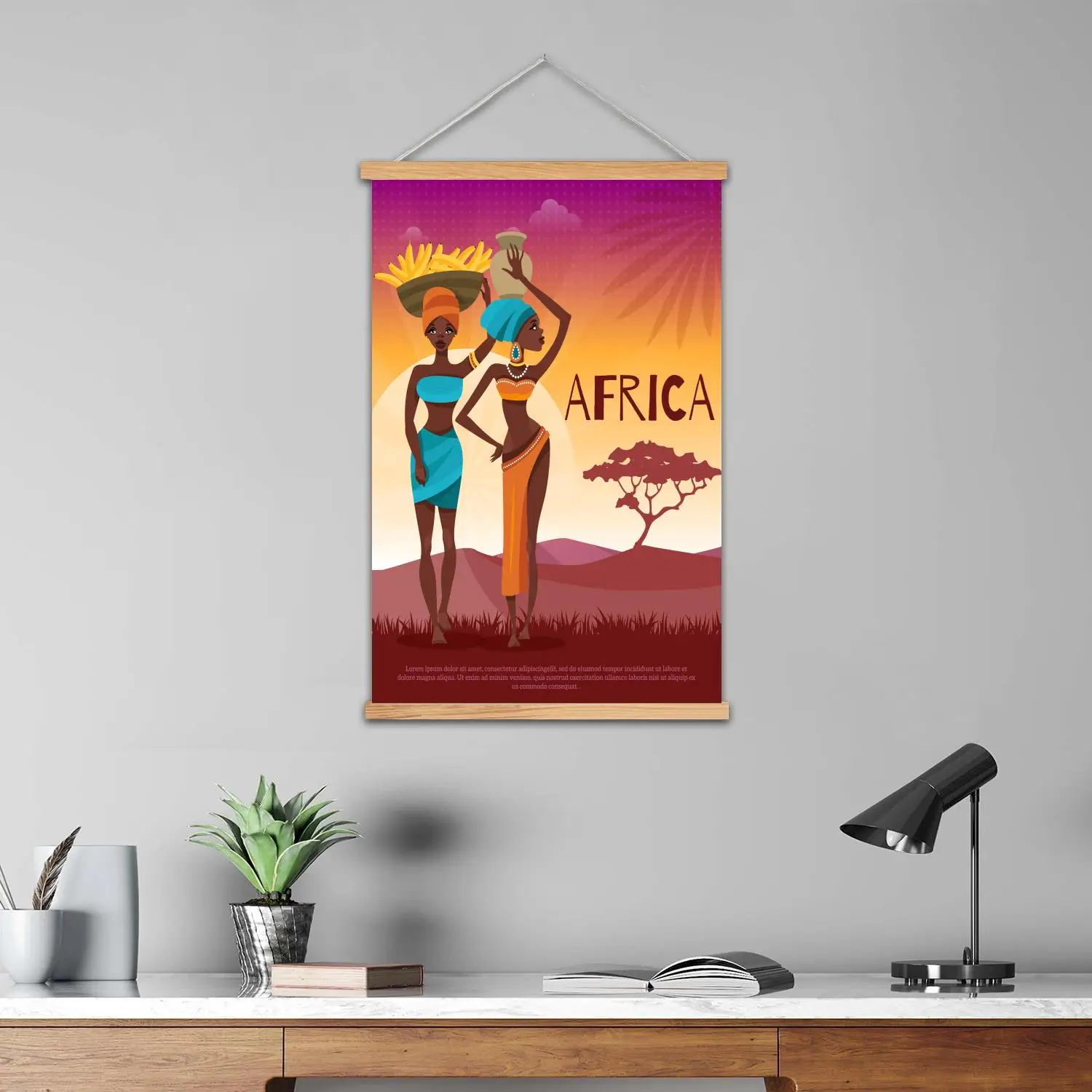 africa Framed Wall Painting Canvas Art Poster and Wall Art,  Modern Family Bedroom Decor,Decorative painting