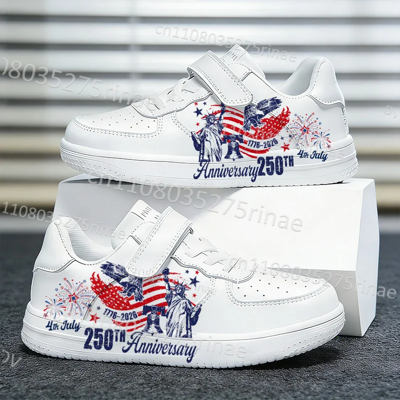

American Independence Day Patriotic Boy Girl Youth Adult Shoes Print Design Anti Slip Comfortable Thick Sole Sneaker Ships in 24