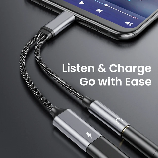 NIERBO 2 w 1 USB C do 3,5mm Słuchawki i Ładowarka Adapter USB C PD 3.0 Port do Aux Audio Jack Szybkie ładowanie kabla Dongle