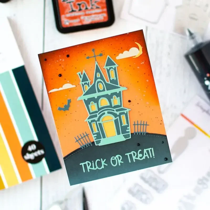 

Piggy Craft metal cutting dies cut die mold Halloween house Scrapbook paper craft knife mould blade punch stencils dies