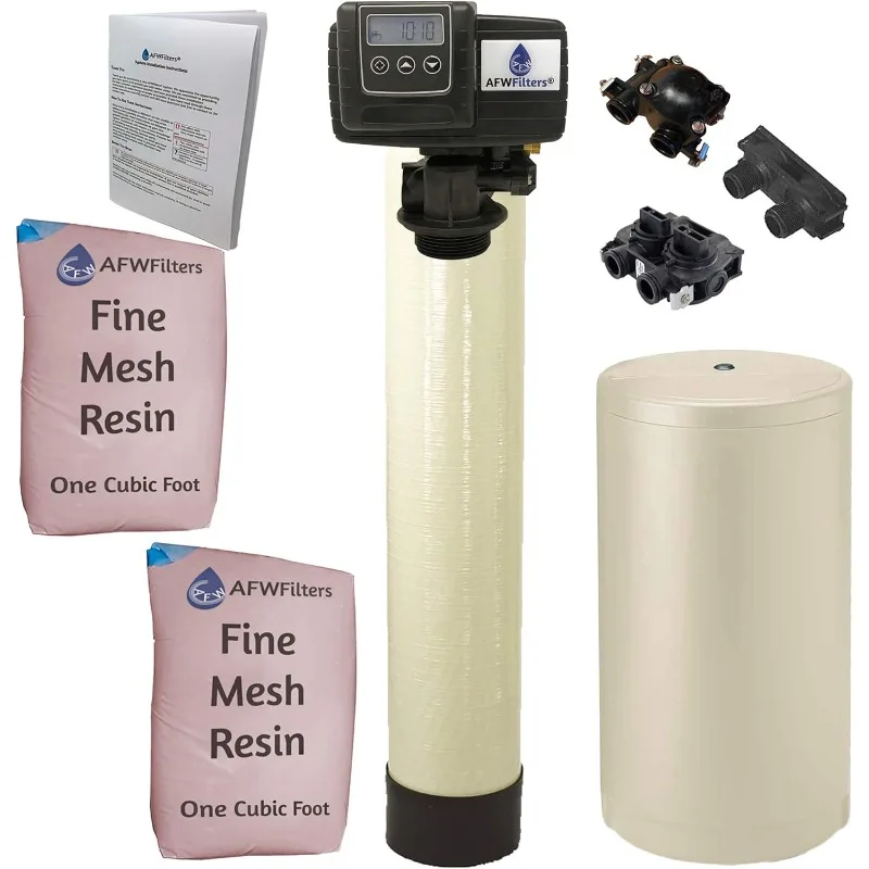 AFWFilters Iron Pro 2 Combination Water Softener Iron Filter Fleck 5600SXT Digital Metered Valve 64,000 Grain - High Flow