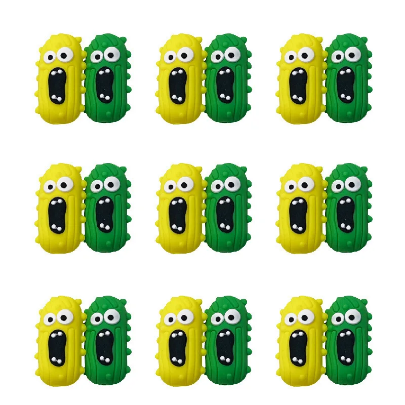 3pcs Cartoon Cucumber Focus Silicone Beads 3D Silicone Cartoon Screaming Pickle Silicone Beads Screaming Pickle Keychain