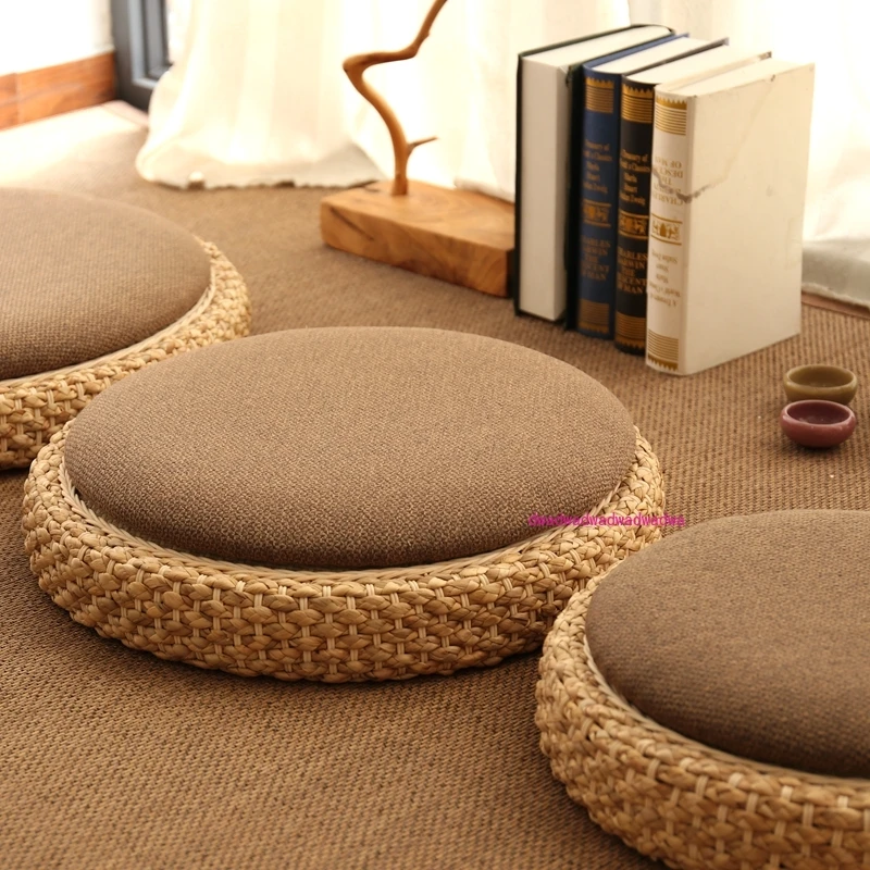 Tatami high-end rattan futon thickened meditation seat cushion low tea table stool