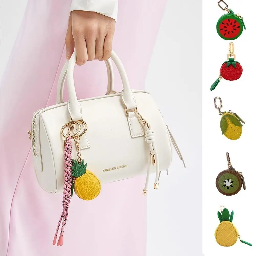 

Cute Fruit Shape Coin Purse Persimmon Corn Pineapple Watermelon Shape Design Wallet PU Leather Pendant Fashion Earphone Bag