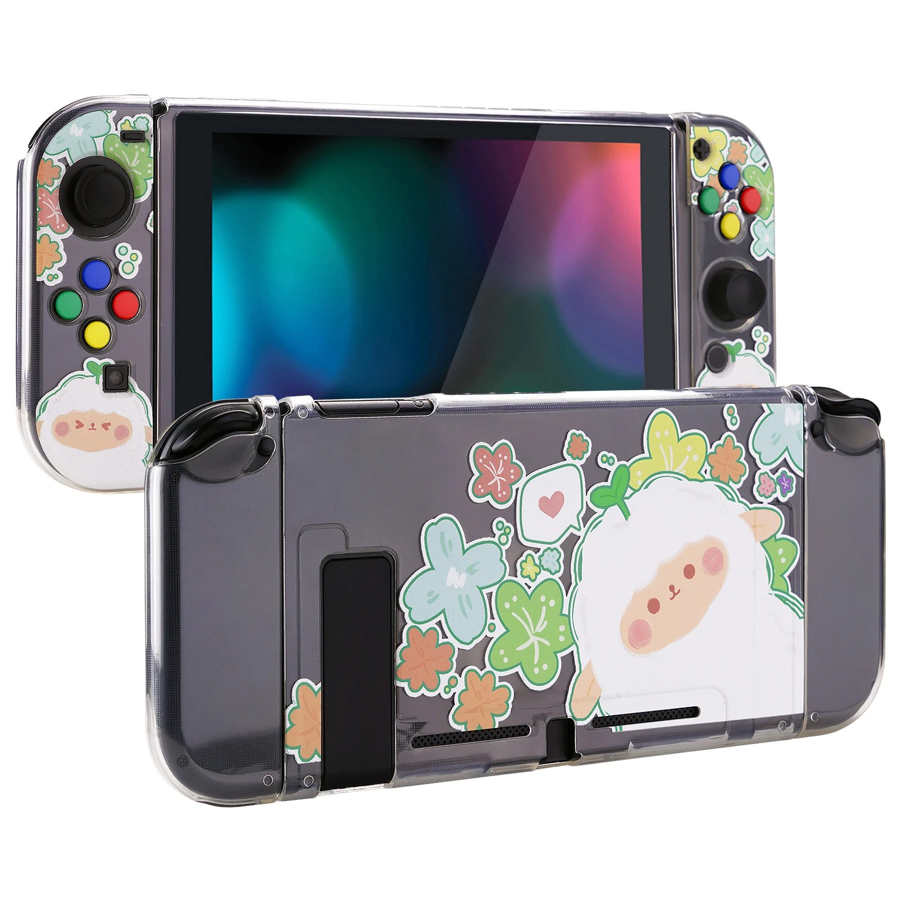 

PlayVital Protective Case for NS, Soft TPU Slim Case Cover for NS Switch Joycon Console