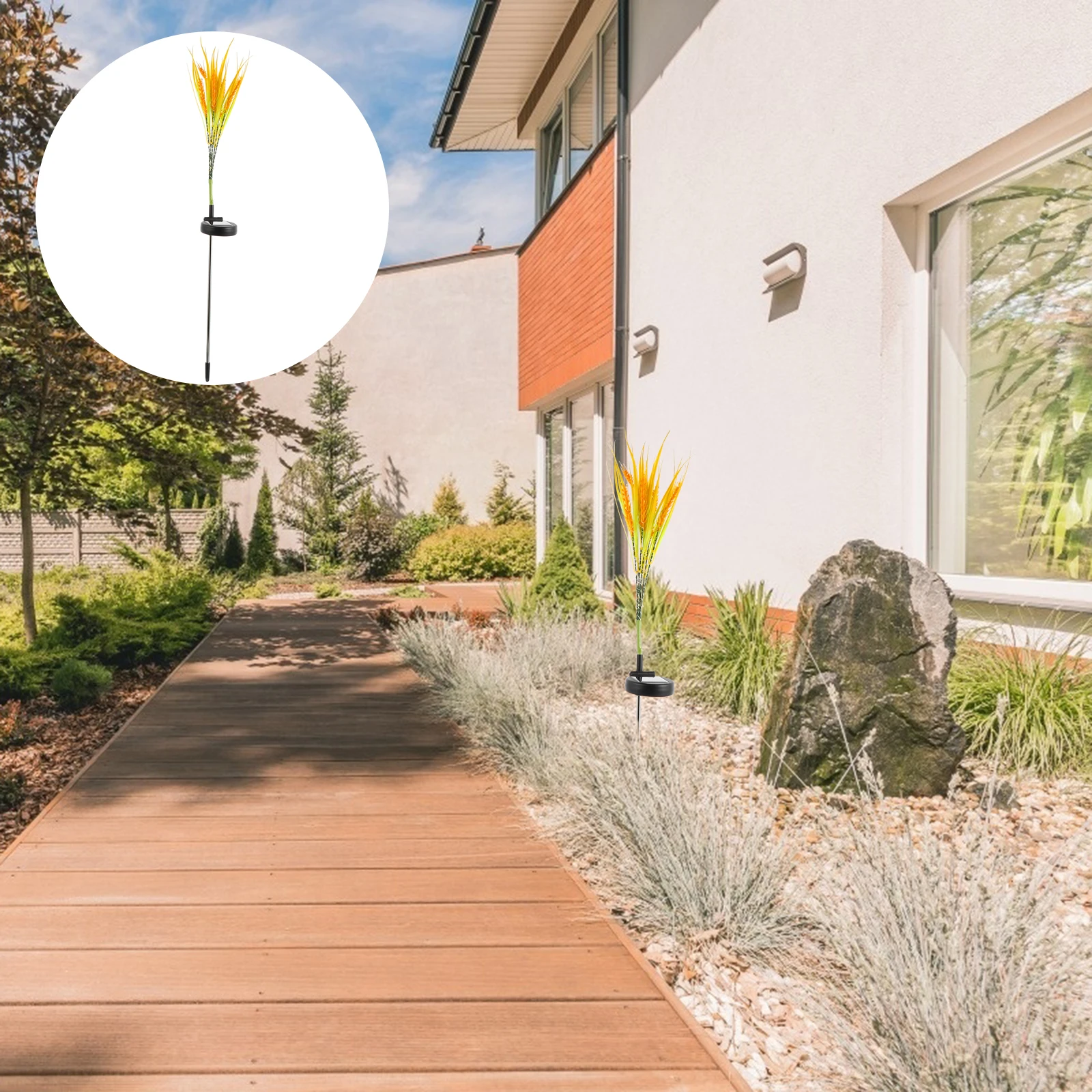 Wheat Shape Solar Light PVC Stainless Steel High Brightness LED Beads Long Life Decorative Lawn Lamp Outdoor Use Christmas