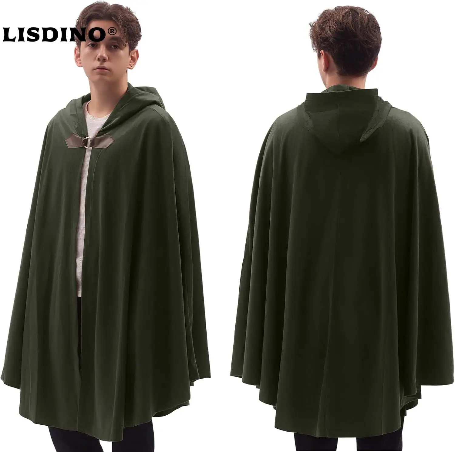 

Men's Velvet Cloak With Hood, Renaissance Medieval Hooded Cloak For Women, Halloween Hood Cape With Metal Loop Clasp