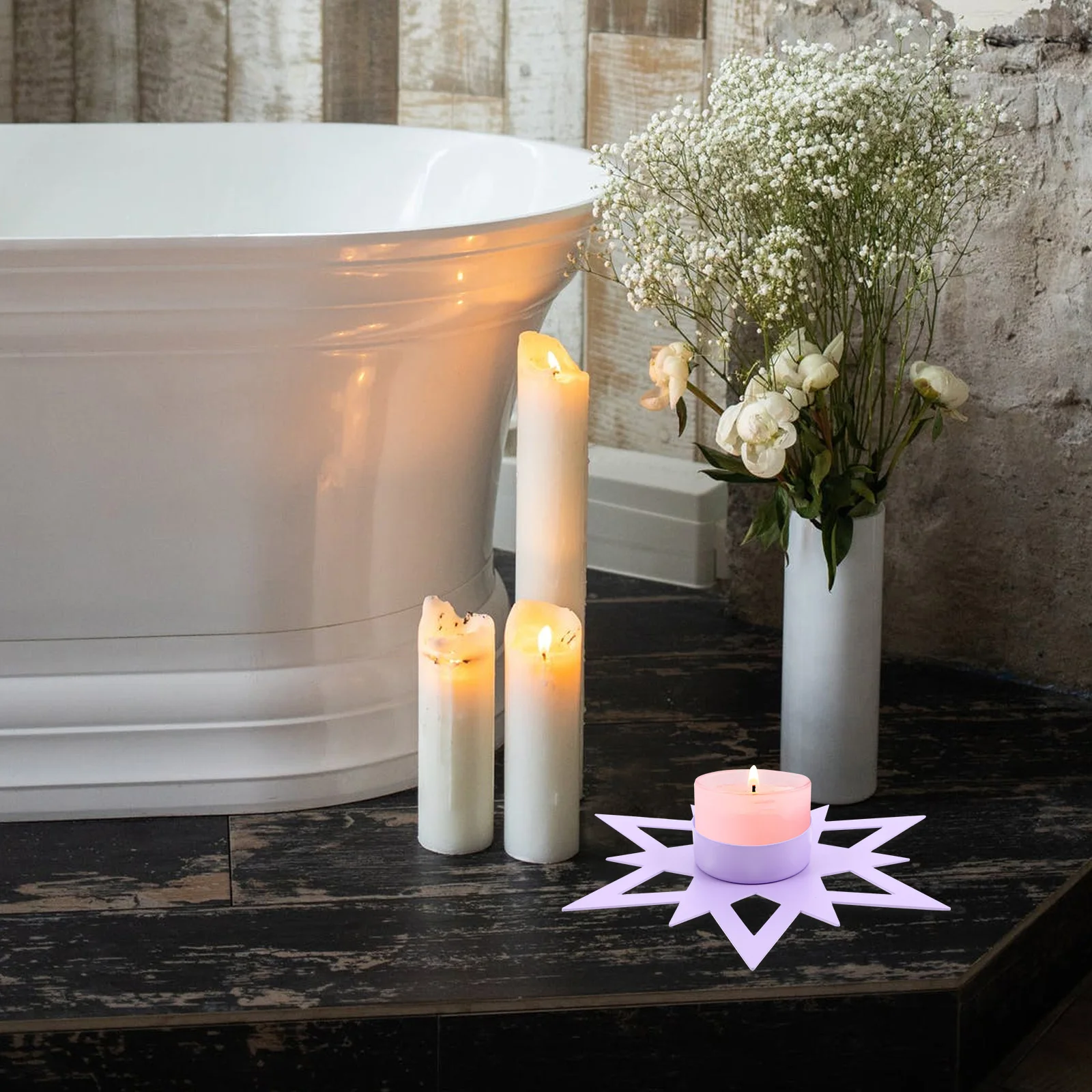 

Elegant Wrought Iron Candlestick Metal Ornament Table Centerpiece Anniversary Romantic Decor Wedding Vintage Design Pillar Stand