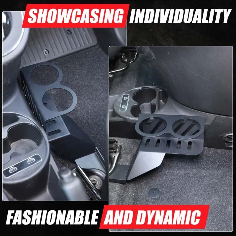 ل 2016 + فيات 500 مقعد السائق المساعد توسيع حامل كوب الماء حامل كوب الماء لمقعد جانبي للسائق المساعد سبائك الألومنيوم الأسود