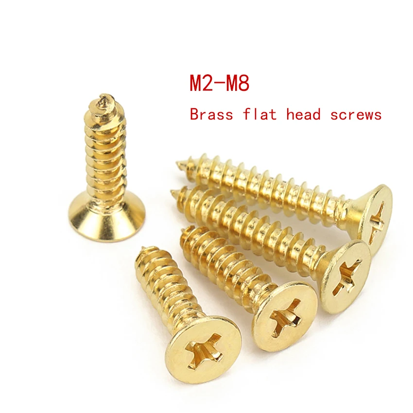 

Brass Flat Head Screw, Copper Self Tapping Screw, Countersunk Cross Self Tapping Screw, M2 M3.5 M4 M5 M6 M8