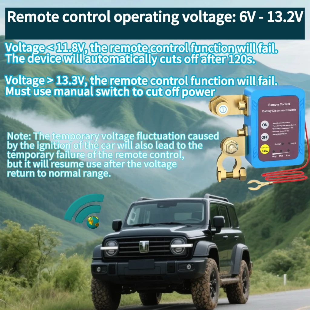 

KS Electric-12V 240A Выключатель аккумулятора с дистанционным управлением, защита цепи автомобиля Интеллектуальное устройство отключения питания