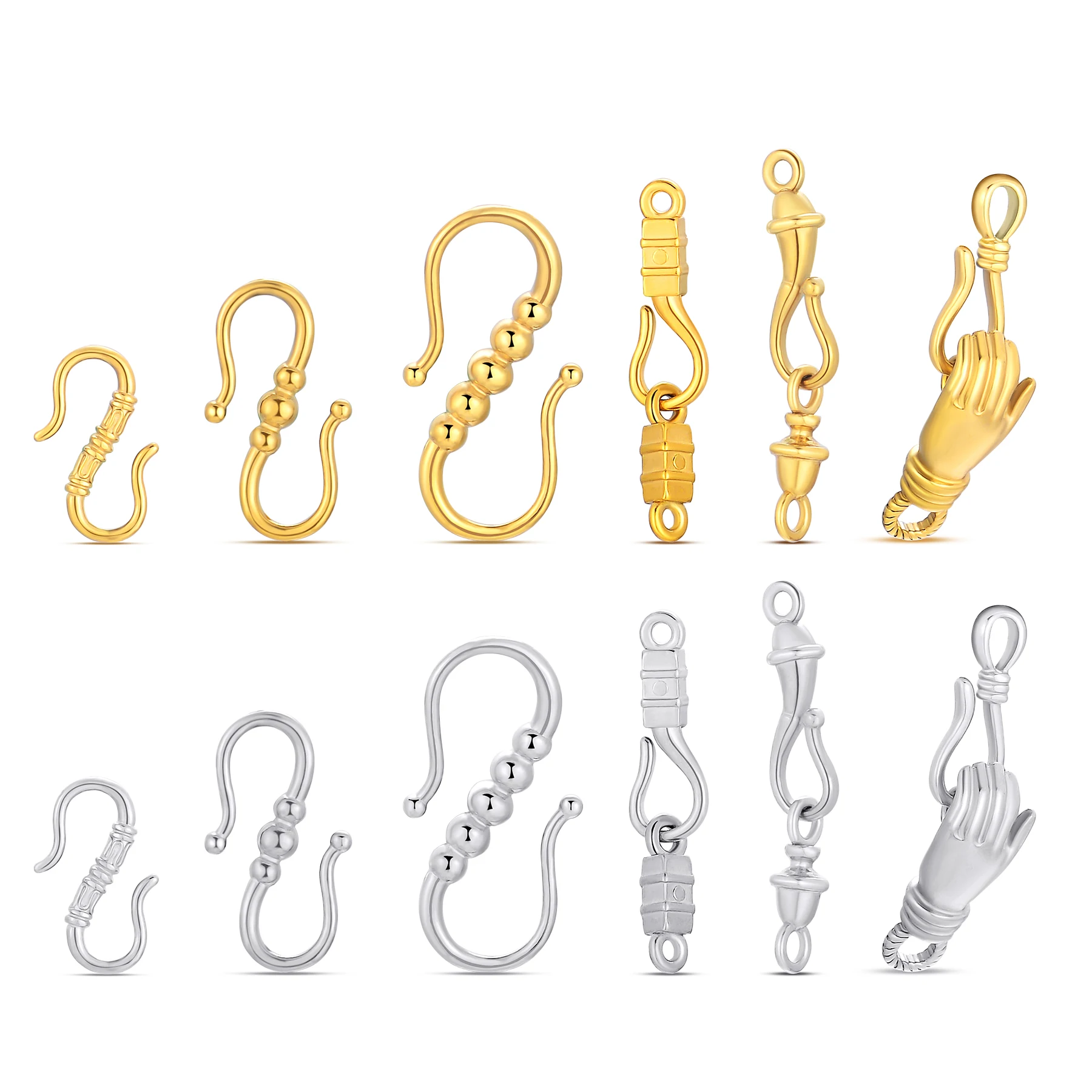 

Wholesale 6pcs Stainless Steel S Shape Clasps Hooks End Clasp Connector For Necklace Bracelet Jewelry Making Accessories