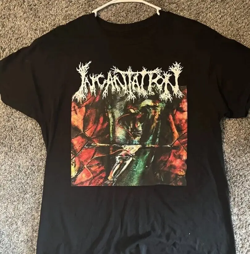 

Incantation tour shirt 1994, 2 sided t-shirt, cotton black shirt, gift for fan
