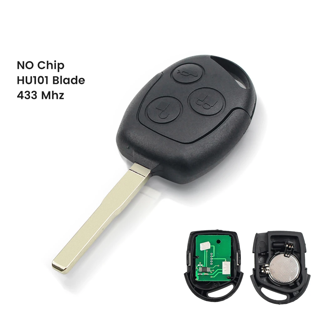 KEYYOU Fernbedienung Autoschlüssel 433 MHz ID63 ID60 Chip für Ford Focus 2 Fiesta Mondeo Fusion Transit KA Galaxy mk2 mk5 mk7 HU101 / Fo21 Schlüssel