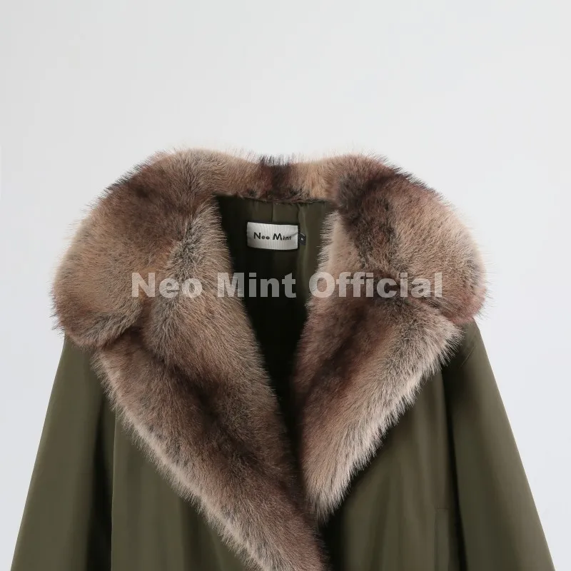 Neo Mint Trendy 2026 Fur Collar Bomber Jacket Women Winter Warm Padded Coat Parkas Luxury Brand Quilted Puffer Jackets Overcoats