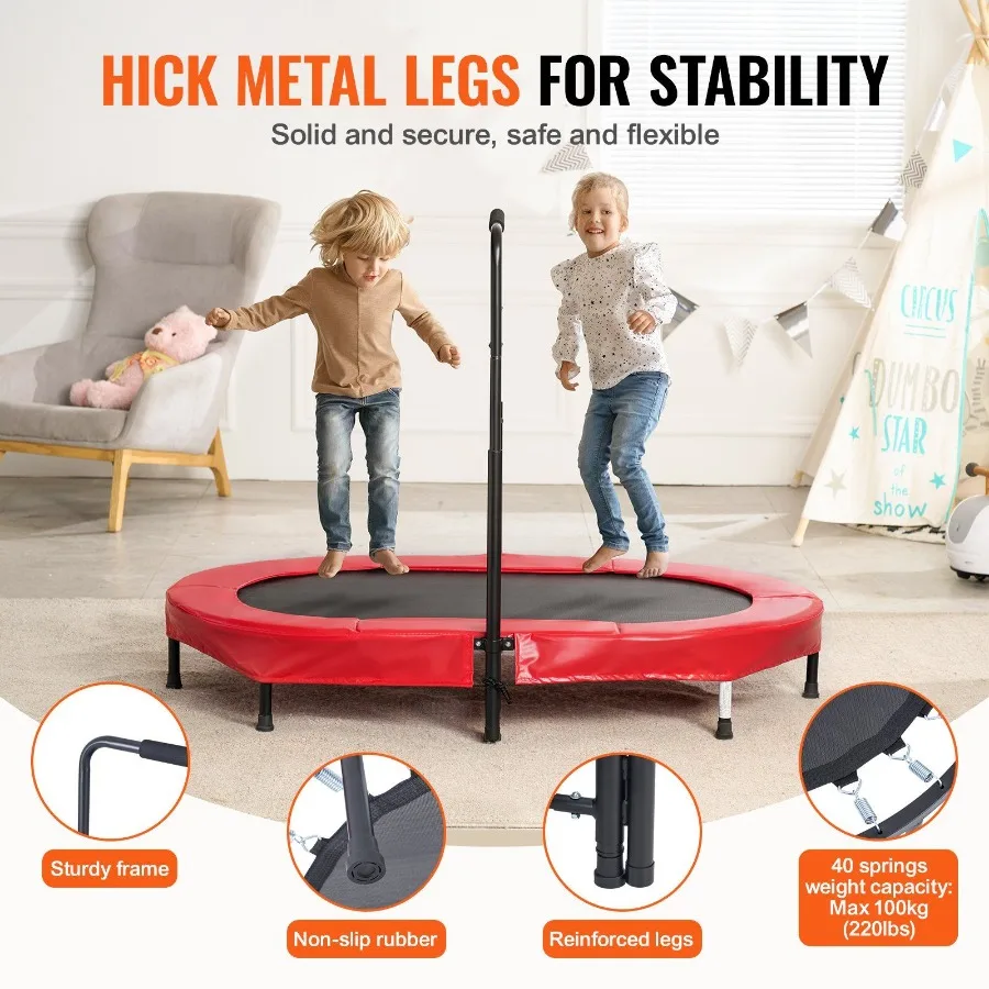 56-Trampolin für faltbare Mini-Kleinkindtrampoline für drinnen und draußen