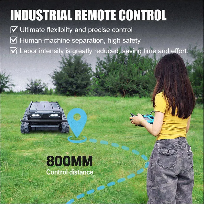 CE EPA Approved All Terrain RC Grass Cutter Garden Crawler Remote Control Robot Lawn Mower