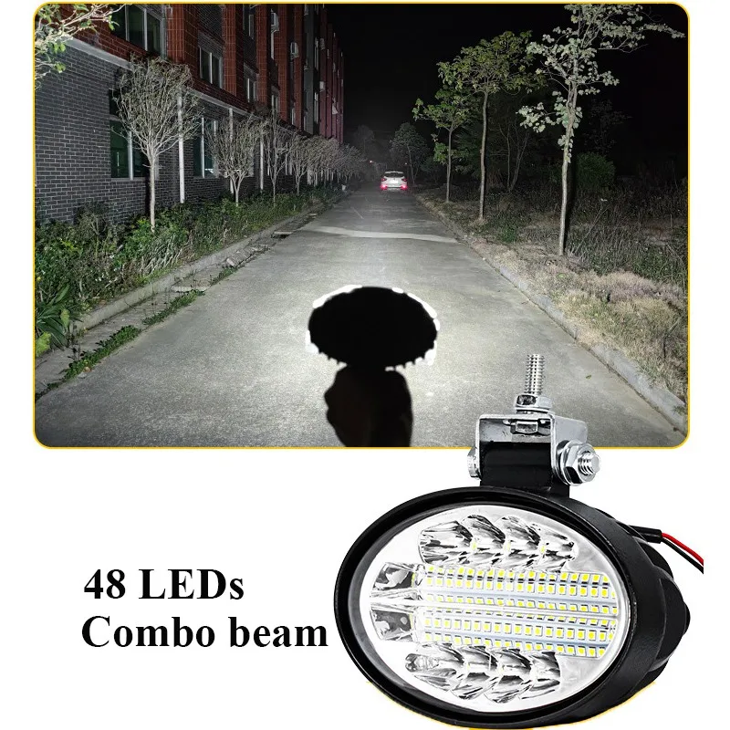 Motorcycle Fog Lights Oval Work LED Headlights 24W Flood 5 Inch Working Light for Tractor Excavator Offroad Bulldozer Spotlight