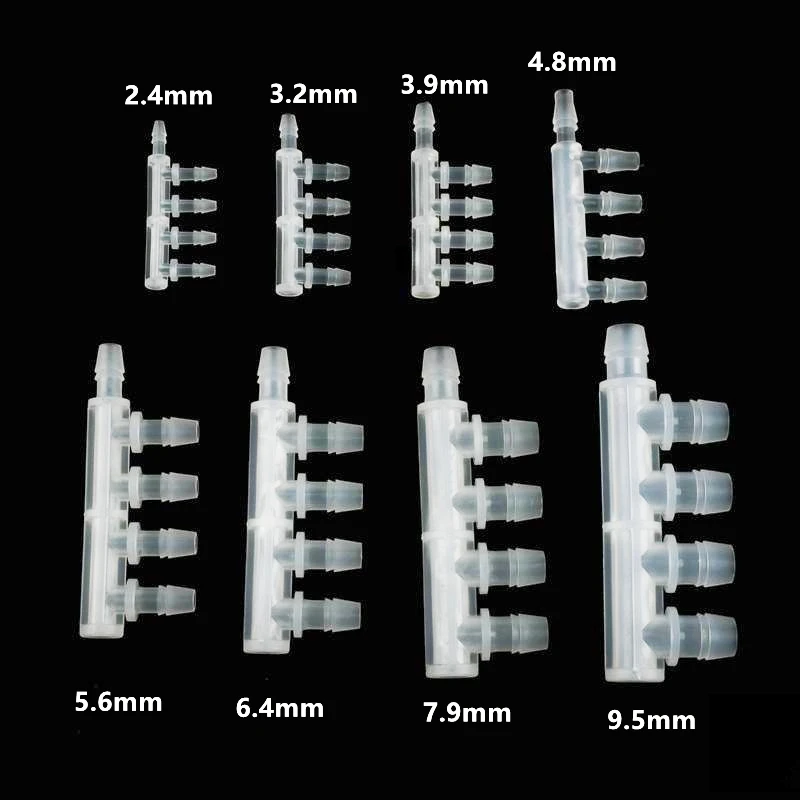 3~25 SZT. Plastikowe Złączki Równoprzelotowe 2.4~9.5mm 5-drożne 8-4mm 6~10-drożne Złączki do Systemów Nawadniania, Złączki do Rur, Złączki do Akwariów