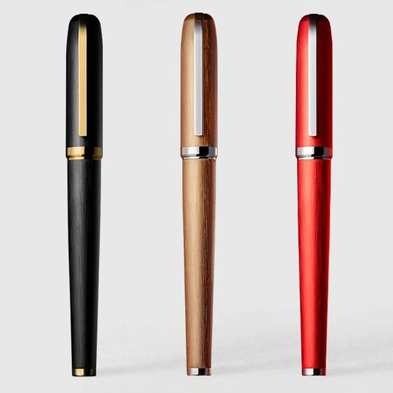Stylo plume Ipluso 2026 pas cher, haut de gamme, en métal brossé, plume JOWO F 0.5, design léger, flux d'encre fluide, idéal pour les voyages