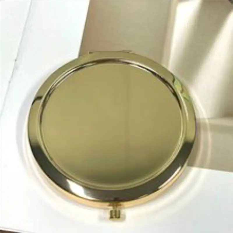 Klappbarer Make-up-Spiegel aus massivem Metall, tragbar, kompakt, Reise-Kosmetikspiegel mit Sockel, DIY-Geschenk, persönliches individuelles Logo