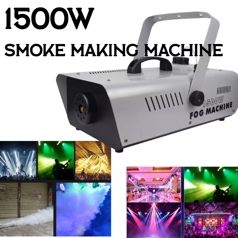 1500W Stage Effect Smoke Machine Colorful LED Lighting Remote Fogger Ejector Disco Fog Machine for Stage DJ Party Christmas