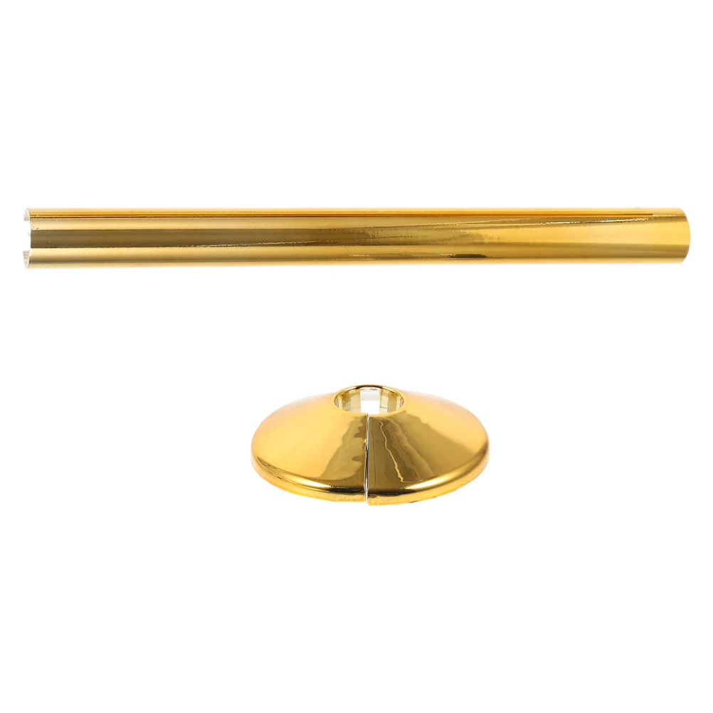 

1 Set Golden Pipe Cover for Radiator Pipes Flange Plate Design Heat Dissipation Kitchen Wall Covers White Plumbing Plates Water