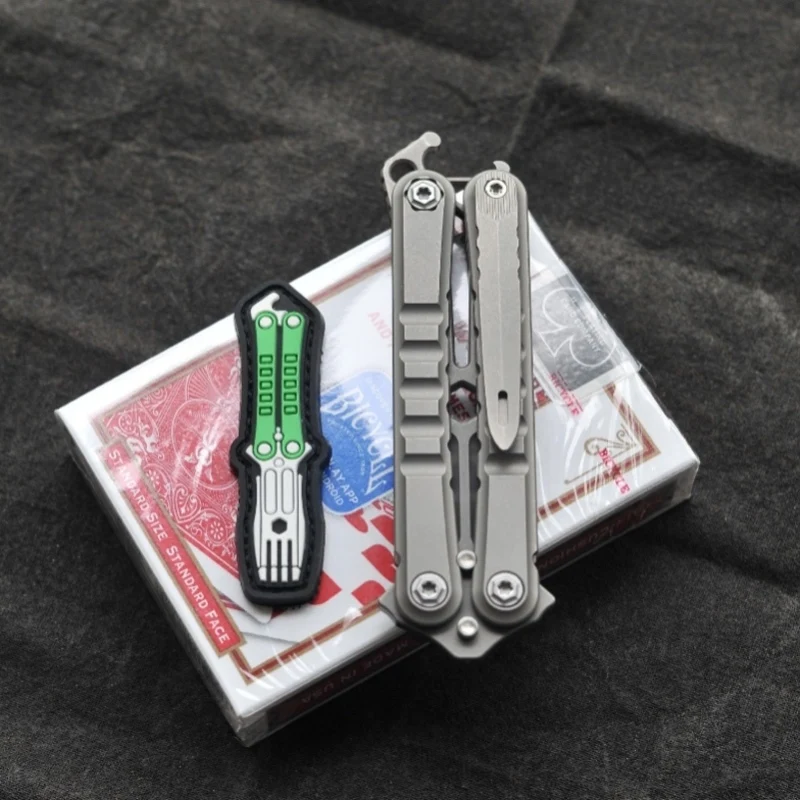 Imagem -04 - Moyeworks-titanium Alloy Edc Multifuncional Pocket Knife Quick Release Estrutura Tactical Outdoor Survival Camping