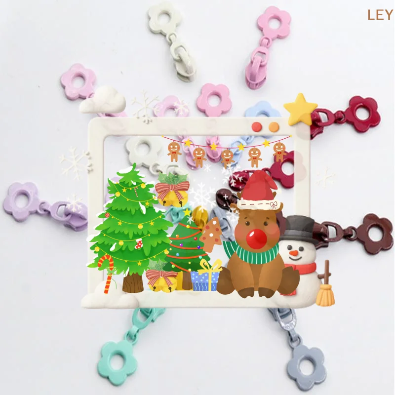 

10Pcs Cute Little Flower Zipper Head For #3 Nylon Zippers Suitable For Home Sewing DIY Handmade Zipper Replacement