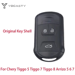 YOCASTY-carcasa de llave de coche Original, carcasa de 3 botones para Chery Tiggo 5 Tiggo 7 Tiggo 8 Arrizo 5 6 7, carcasa de llave remota de repuesto