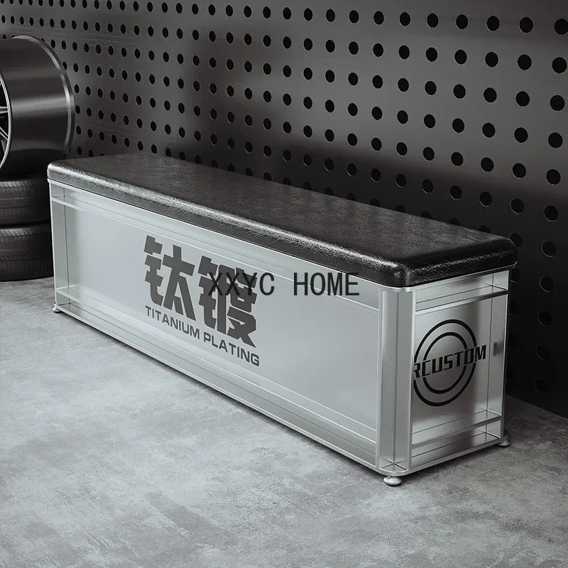 Creative Iron Clothing Store Sofa Stool Subnet Red Simple Rectangular Shoe Store Storage Long Shoe Changing Stool