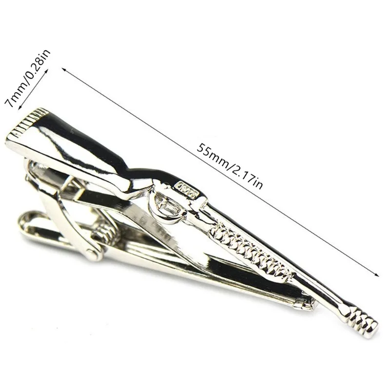 1Pc New Stylish Men Rifle Gun Necktie Tie Clip Bar Clasp Pin for Business Anniversary Wedding Groom