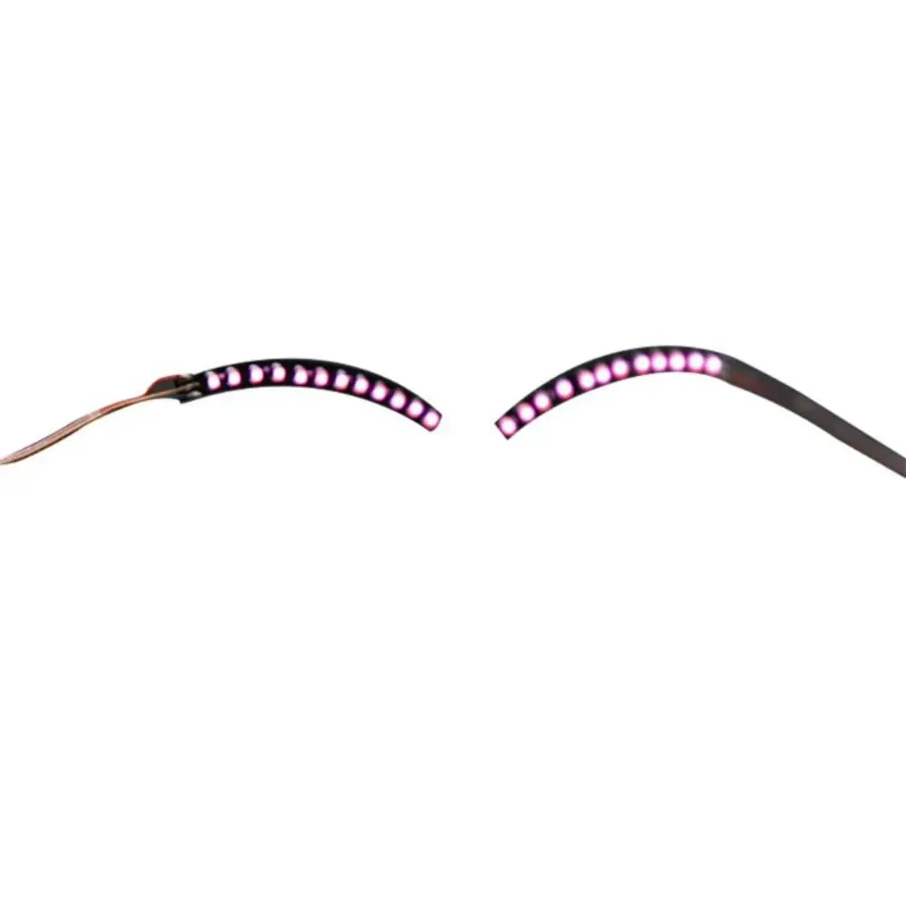 

Handmade Colorful LED luminous False Eyelashes Waterproof Creative Halloween Light Up Eyelid Paste Flash Neon lights Women Men