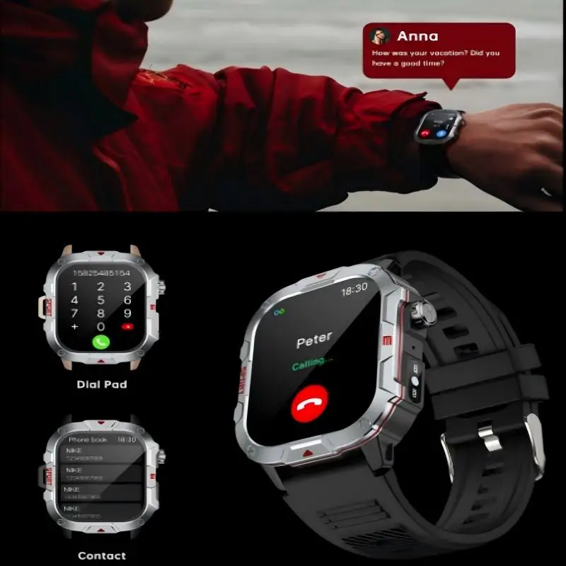 C40Pro Outdoor Sport Smartwatch Met LED Zaklamp 2.01 Ultra Groot Scherm Bluetooth Oproepen Waterdicht Schokbestendig Stofbestendig
