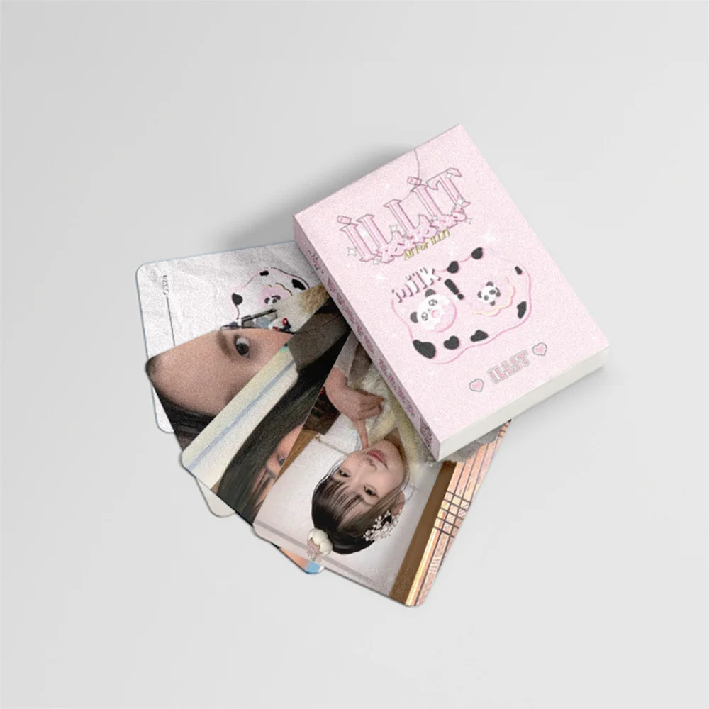 50pcs/Set Kpop ILLIT Laser Boxed Card Wonhee Minju Korean Style LOMO Cards High Quality HD Photo Fans Collection Photocards
