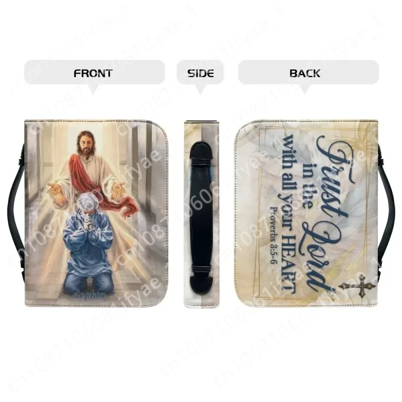 Be Strong and Courageous Joshua Bible Verse Print Pretty Ladies Bible Cover High Quality Handle Bible Bags Jesus Pattern Bag